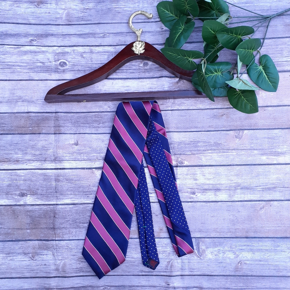 Tommy Hilfiger summer heat pink n blue striped tie